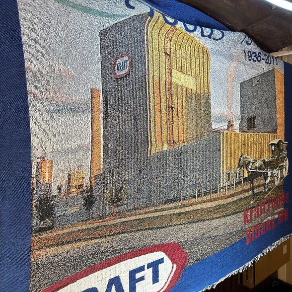 Kraft warehouse RARE Throw Blanket Tapestry Mill Street Design *READ - Picture 1 of 7